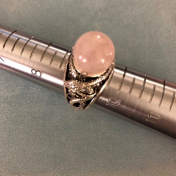 Rose Quartz Snake Ring - Picture 2 of 7